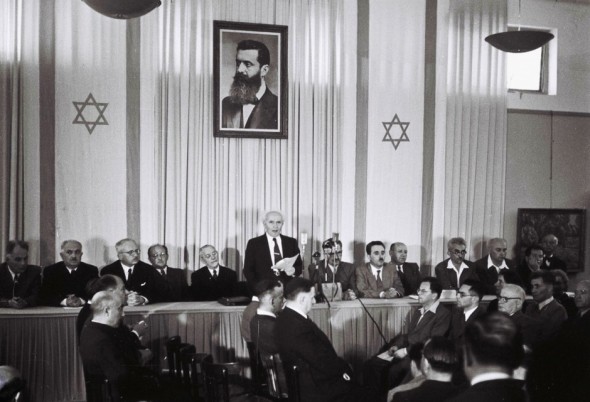 David Ben Gurion proclama la independencia de Israel, 1948