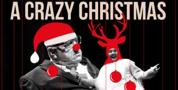 Cartel del espectáculo para niños de Leo Bassi A Crazy Christmas Show.