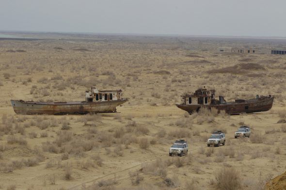 Una imagen del mar de Aral, uno de los iconos del desarrollo insostenible. Foto: Land Rover Mena / Flickr Creative Commons.