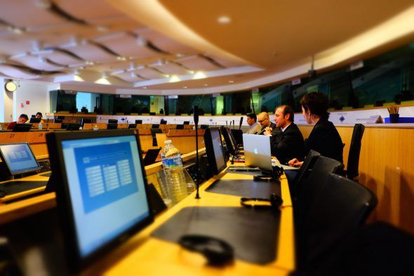 Trabajos en el Parlamento Europeo. Foto: Matthias Ripp / Flickr Creative Commons.