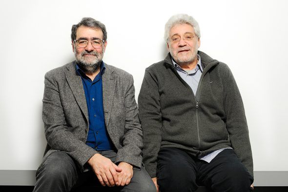 Joan Fontcuberta y Robert Pledge juntos en Madrid. Fotografía: Roberto Villalón.