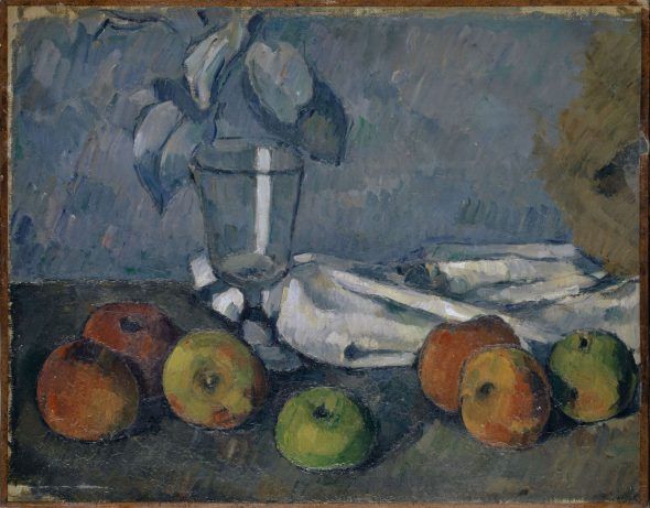 Paul Cézanne (1839–1906); Verre et pommes; 1879–1882. Colección Rudolf Staechelin. Kunstmuseum Basel.