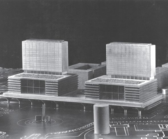 Así sería la Plaza de Castilla si hubieran ganado el primer premio del concurso los arquitectos Iñaki Ábalos y Juan Herreros en 1986.