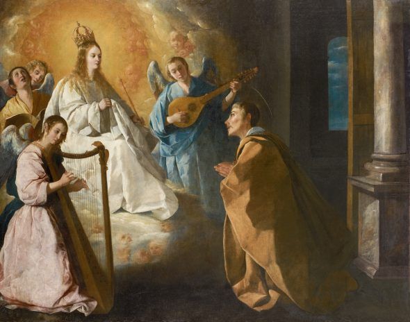 Francisco de Zurbarán. 'Aparición de la Viergen a San Pedro Nolasco'. Colección privada. Cortesía Galería Coatalem, París.