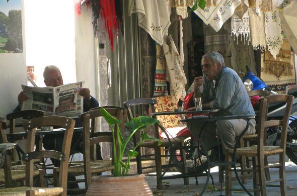 Café de media mañana en Creta. Foto: Ana Estéban.
