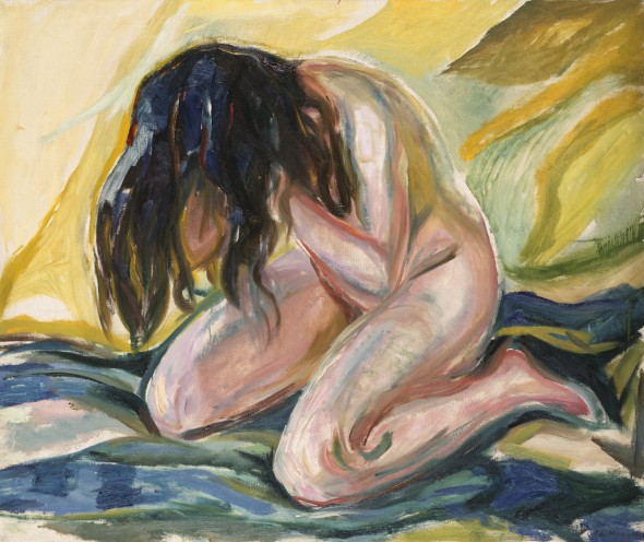Edvard Munch. 'Desnudo femenino de rodillas', 1919. Houston, Texas, Sarah Campbell Blaffer Foundation. Munch Museum. 
