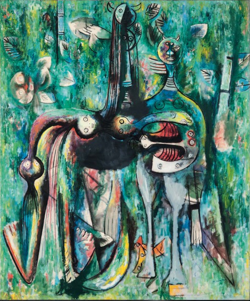 'El sombrío Malembo, dios de la encrucijada', 1943. Wifredo Lam. The Rudman Trust.