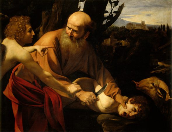 Michelangelo Merisi Caravaggio. El sacrificio de Isaac. Óleo sobre lienzo. Florencia, Gallerie degli Uffizi.