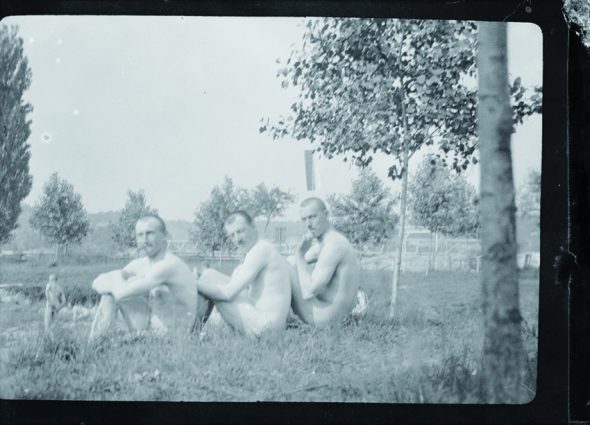 Soldados alemanes durante un baño, 1916. Foto del archivo de Alexis W.