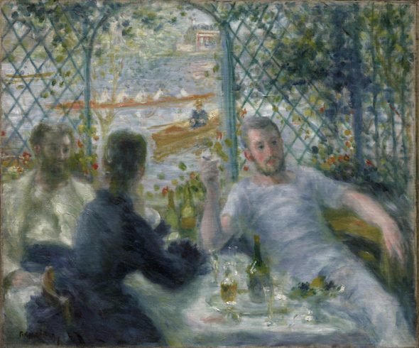 Pierre-Auguste Renoir. Almuerzo en el Restaurant Fournaise (El almuerzo de los remeros), 1875. Chicago, The Art Institute of Chicago. Colección Potter Palmer.