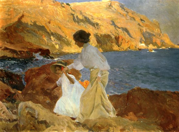 Joaquín Sorolla. Clotilde y Elena en las rocas. Jávea. 1905. Colección particular. 