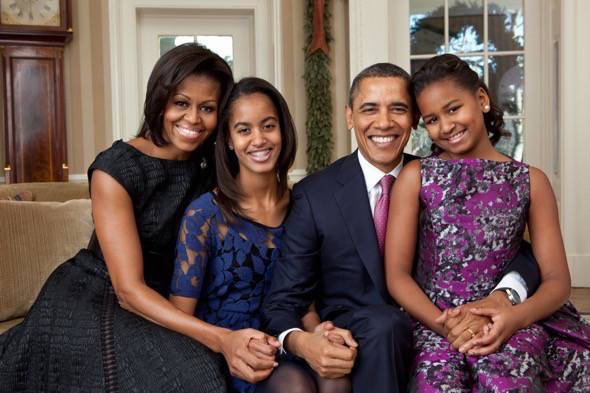La familia Obama en La Casa Blanca. Foto: Pete Souza.