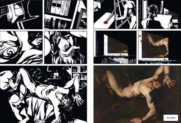 Dos páginas del nuevo cómic sobre Ribera editado por El Prado.