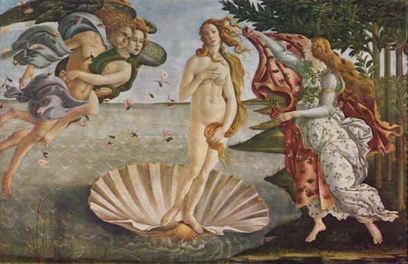 El nacimiento de venus de Botticelli.