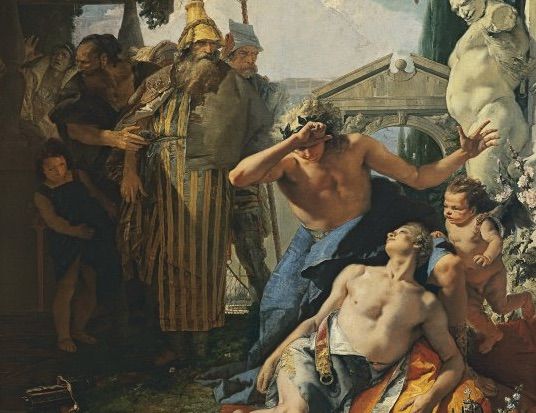 Detalle del cuadro de Giambattista Tiepolo. 'La muerte de Jacinto', c. 1752-1753.
