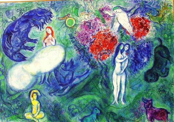 Adán y Eva de Marc Chagall.