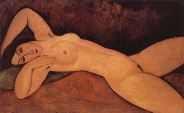 Desnudo recostado de Modigliani.