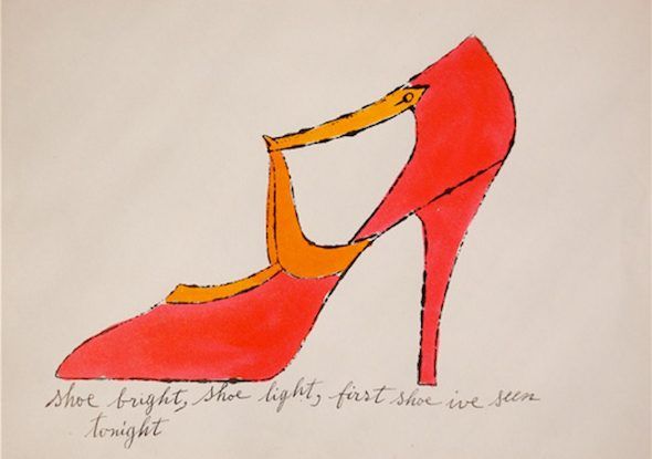Ilustración de zapatos de tacón de Andy Warhol.