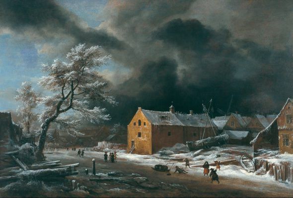 Jacob Isaacksz. van Ruisdael y Colaboradores (?) Paisaje de invierno