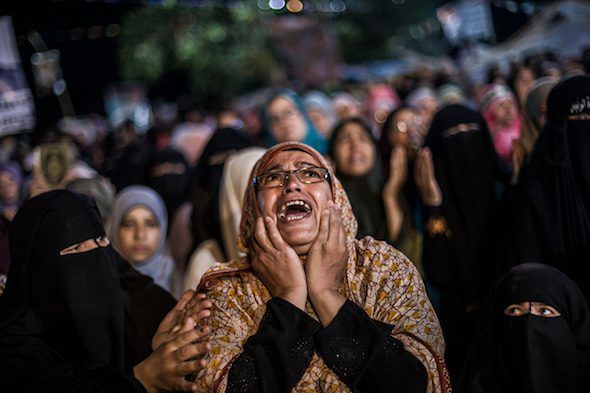 manifestaciones diarias en El Cairo, Egipto, lunes 29 de julio de 2013. (Foto AP / Manu Brabo.