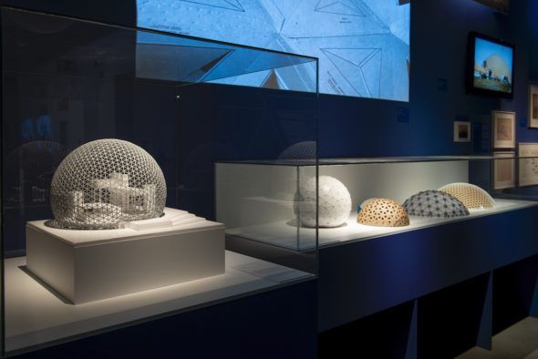Una vista de la magnífica exposición sobre Richard Buckminster Fuller en el Espacio Fundación Telefónica de Madrid. 