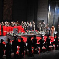 Representación de la producción de 'El ocaso de los dioses', de Wagner, en la versión de Robert Carsen, en el Liceu de Barcelona. Foto: A. Bofill