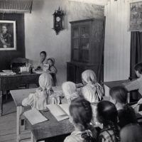 Escuela en Ponteareas, Pontevedra, en 1924. Foto: Ruth Matilda Anderson.