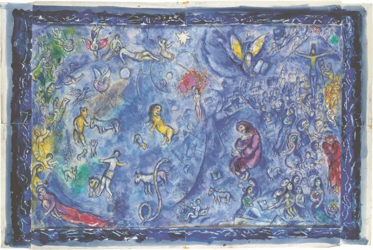 Marc Chagall. Boceto definitivo para La Paix [La paz], vidriera de la ONU, Nueva York, 1963.