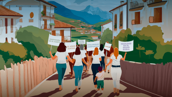 Ilustración para el Día Internacional de las Mujeres Rurales en la web de Fademur.