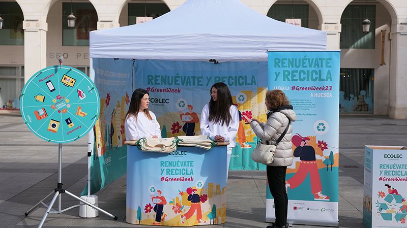 La #GreenWeek24 de la Fundación ECOLEC visitó este otoño ciudades como Huesca. Foto: ECOLEC.