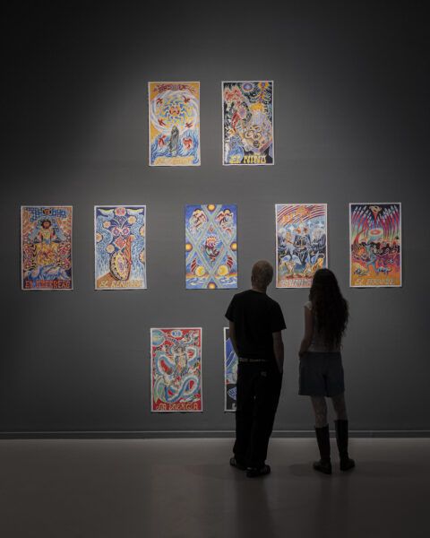 Una vista de la expocición ‘La torre invertida. El tarot como forma y símbolo’ en La Casa Encendida. 