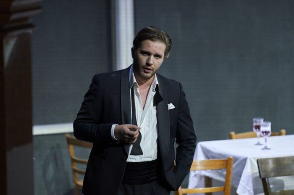 El tenor ucranino Iurii Samoilov (Eugenio Oneguin en el Liceu de Barcelona. Foto: A. Bofill | Gran Teatre del Liceu