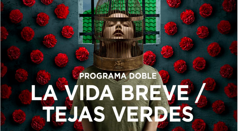 Detalle del cartel anunciador del programa doble en el Teatro Real.