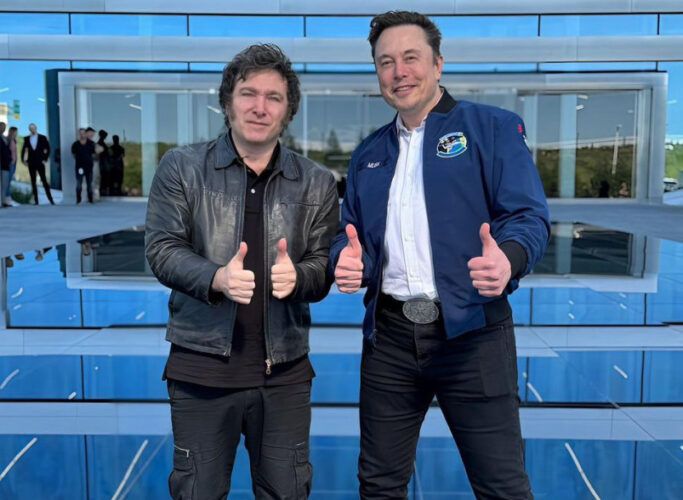 Javier Milei, presidente de Argentina y Elon Musk. Foto: Gobierno de Argentina.